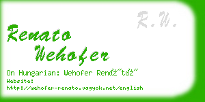 renato wehofer business card